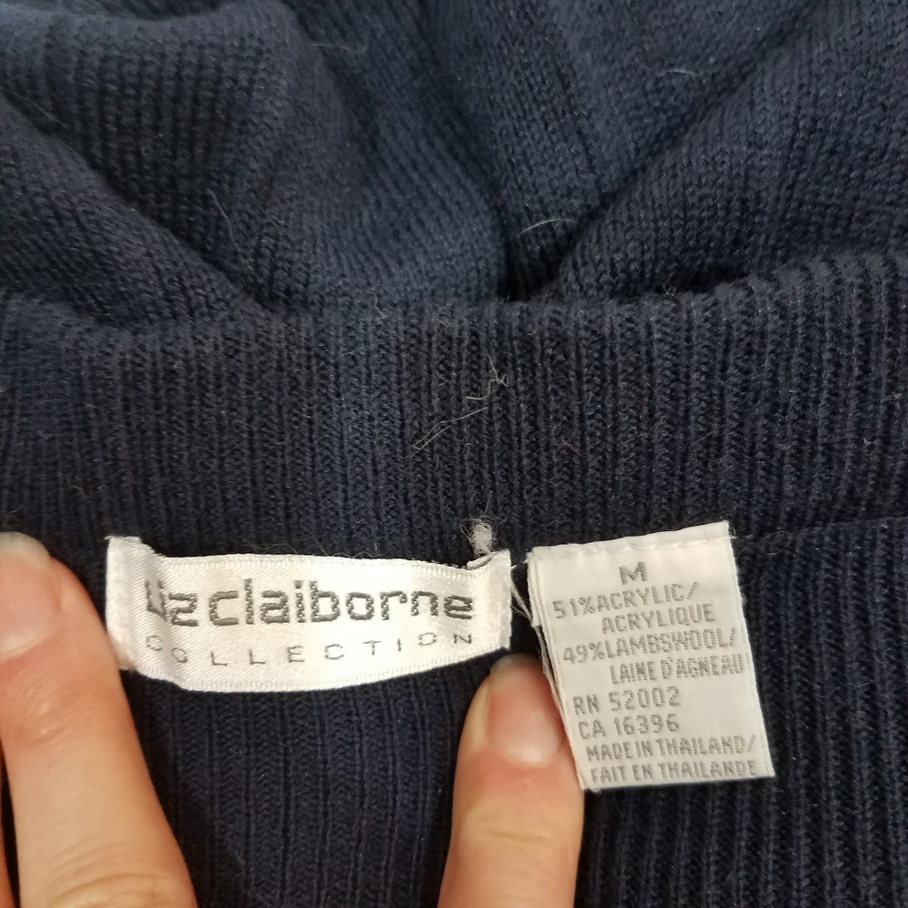 Liz Claiborne Wool Blend Navy Pleated Skirt M NWT - Picture 9 of 9